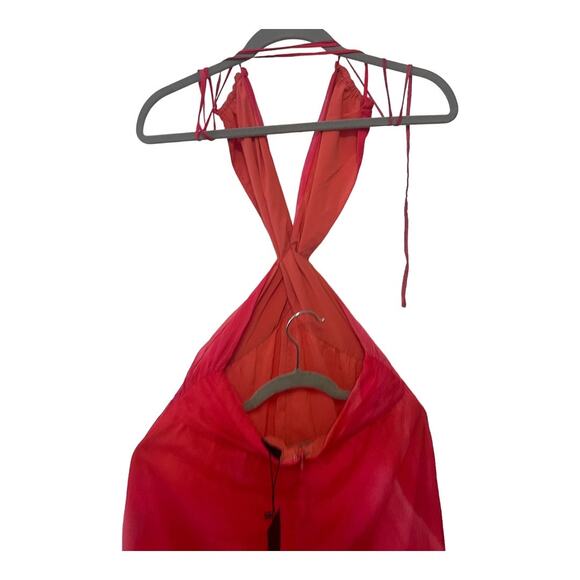 NBD Strappy Maxi Dress Halter Neck Open Back Formal Party Gala Prom Abstract S - Picture 10 of 13